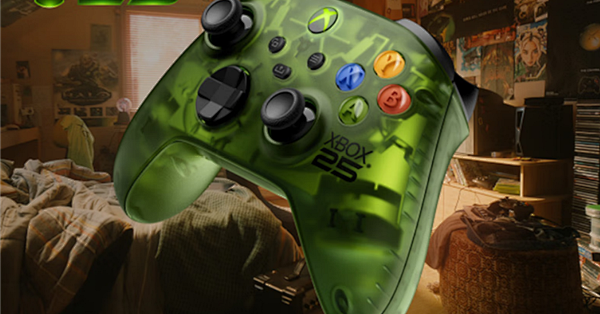 558元 微软XBOX无线游戏手柄X25特别版上市：半透明OG绿色设计