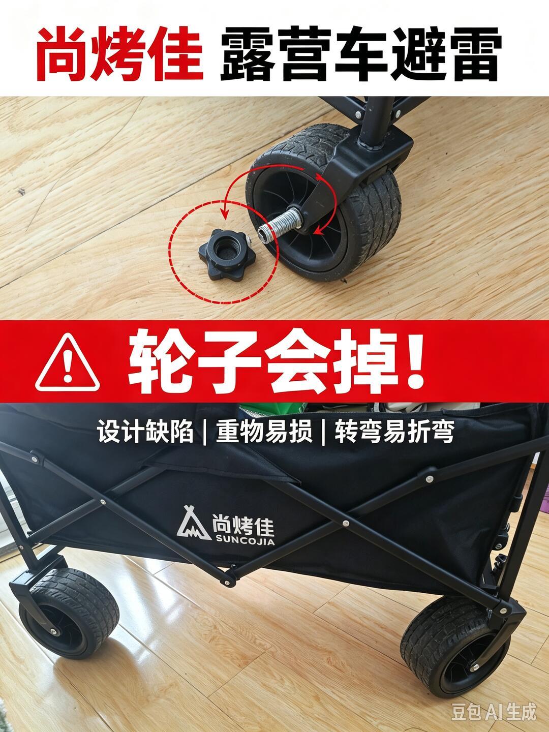 第二次用就掉轮、拉杆崩飞:双11买露营车,先把轮子、结构、承重、刹车、售后五本账分开结