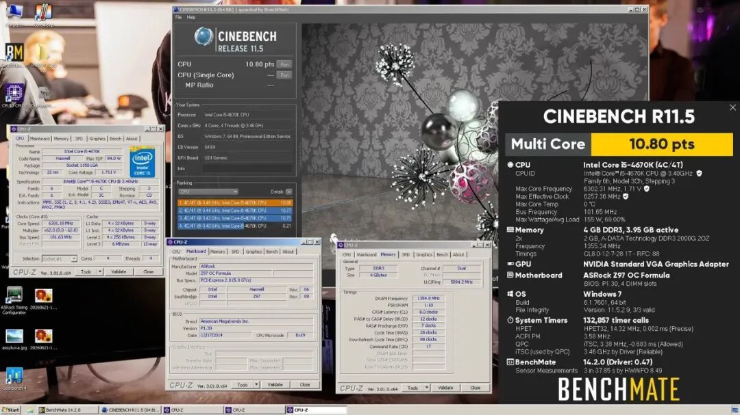 英特尔酷睿i5-4670K在发布13年后创下Cinebench R11.5新纪录