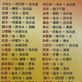 收藏✅万能衣物去污公式大全