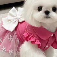 泰迪约克夏穿婚纱裙，领口和牵引孔得看仔细