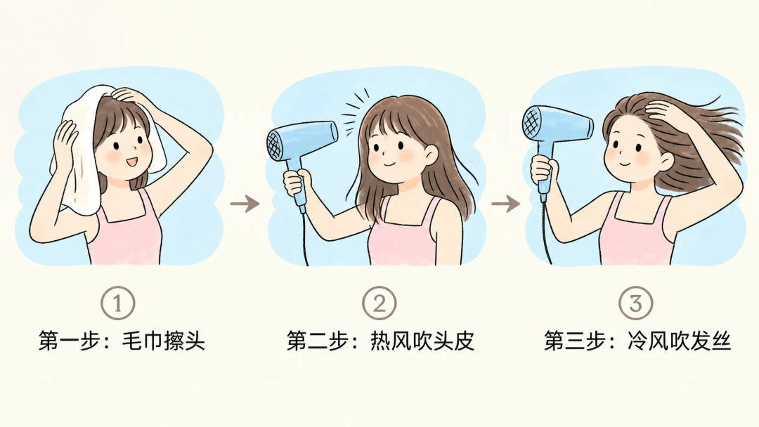 洗完头自然风干更防脱?错了,湿着头发不吹反而更伤