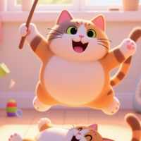 谁顶得住啊！猫咪睡醒伸超大懒腰也太萌了