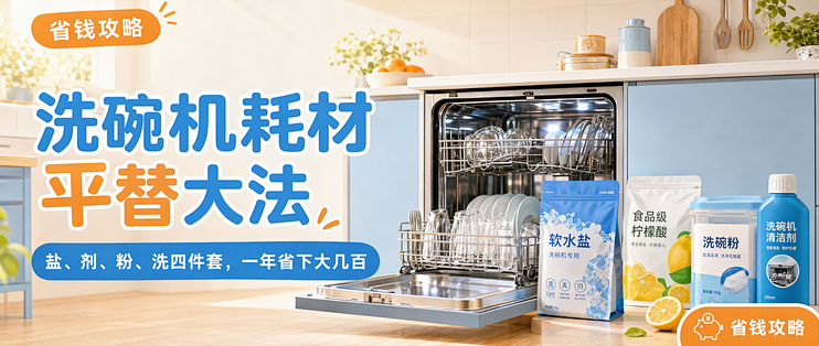 洗碗机耗材平替大法：盐、剂、粉、洗四件套，不吃压力！