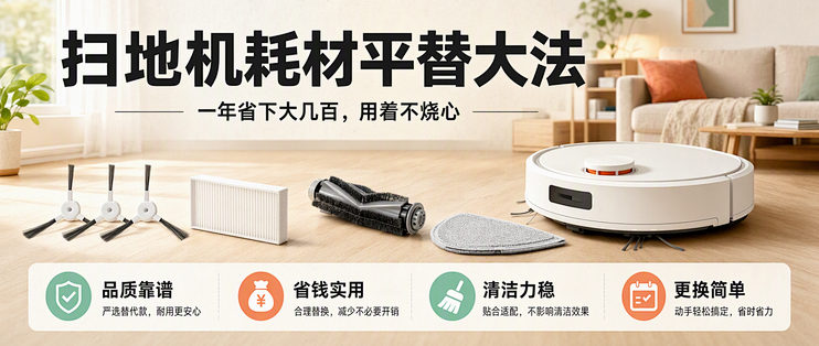 扫地机耗材平替大法，一年省下大几百，用着不烧心！