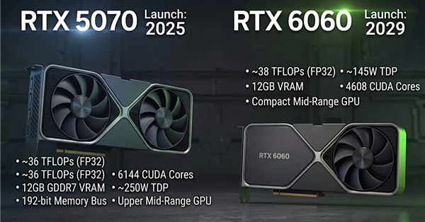 还得再等3年！RTX 6060因缺料延期至2029年：12GB显存+192-bit位宽