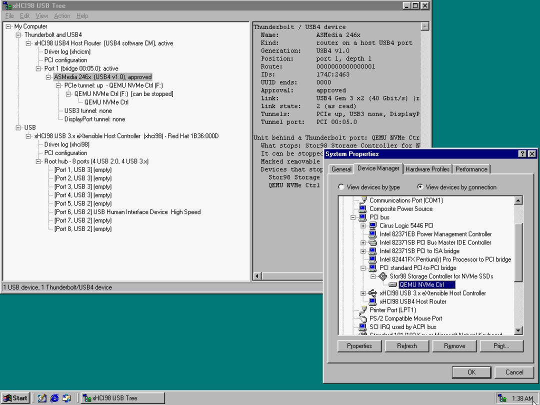 Windows 98也能跑USB4、雷电3!速度惊人高达255MB/s