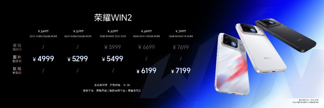 越贵的电池反而越小?荣耀WIN2发布,国补4999起三款怎么选