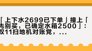 「上下水2699已下单」撞上「先别买，已确定水箱2500」：双11扫地机对账党，锁单前先把价梯、版本、回血这三本账对完