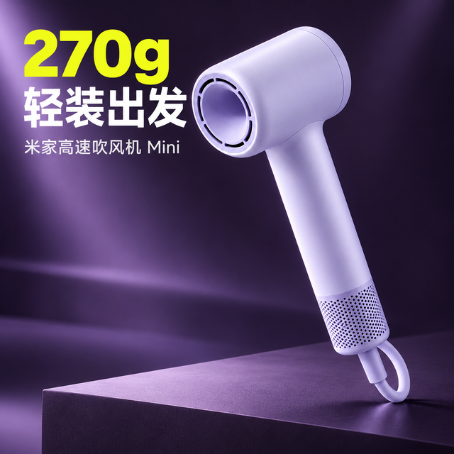 米家高速吹风机 Mini：270g 的小机身，能省下多少负担？