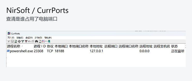 CurrPorts：查清是谁占用了电脑端口