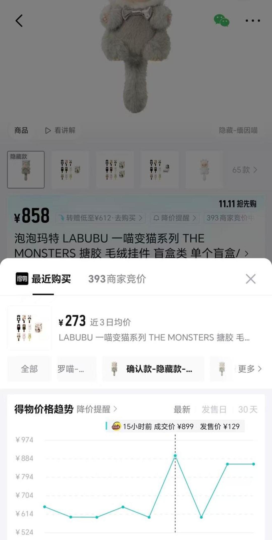 LABUBU新盲盒不用抢了,常规款破发,隐藏款却炒到7倍