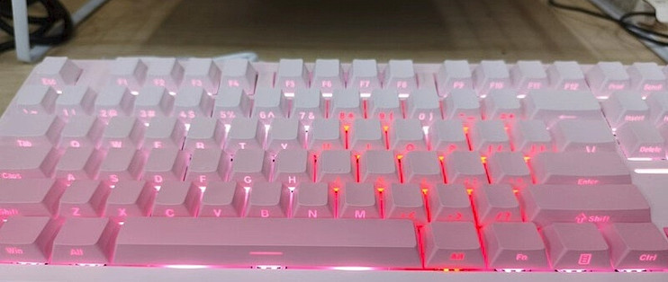 工科男实测前行者X875粉色键盘