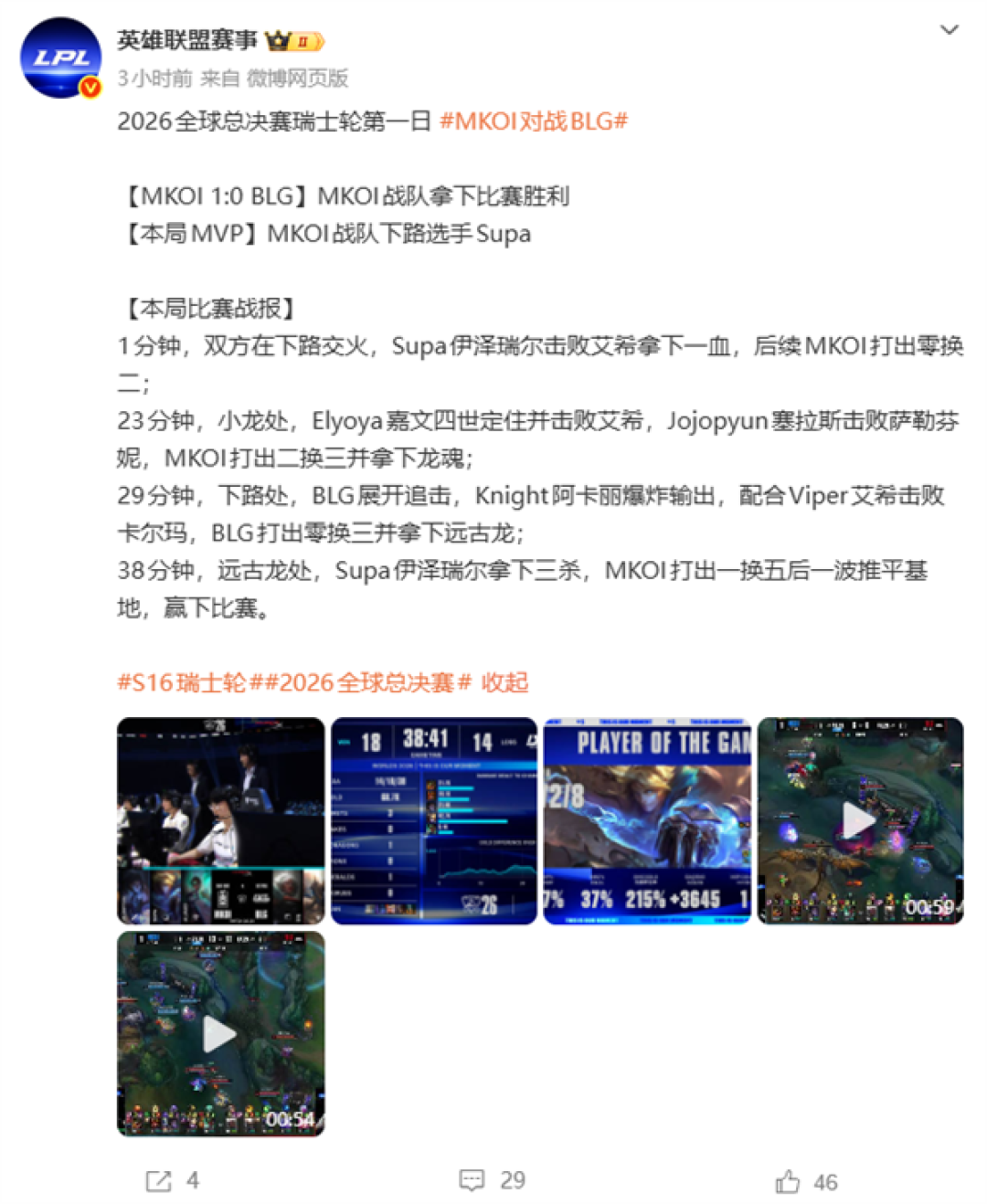 BLG爆冷不敌MKOI:英雄联盟S16世界赛LPL首轮全军覆没!