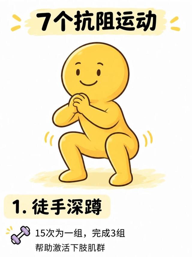 这7个抗阻动作看着简单，坚持下来身体会有翻天覆地的变化！