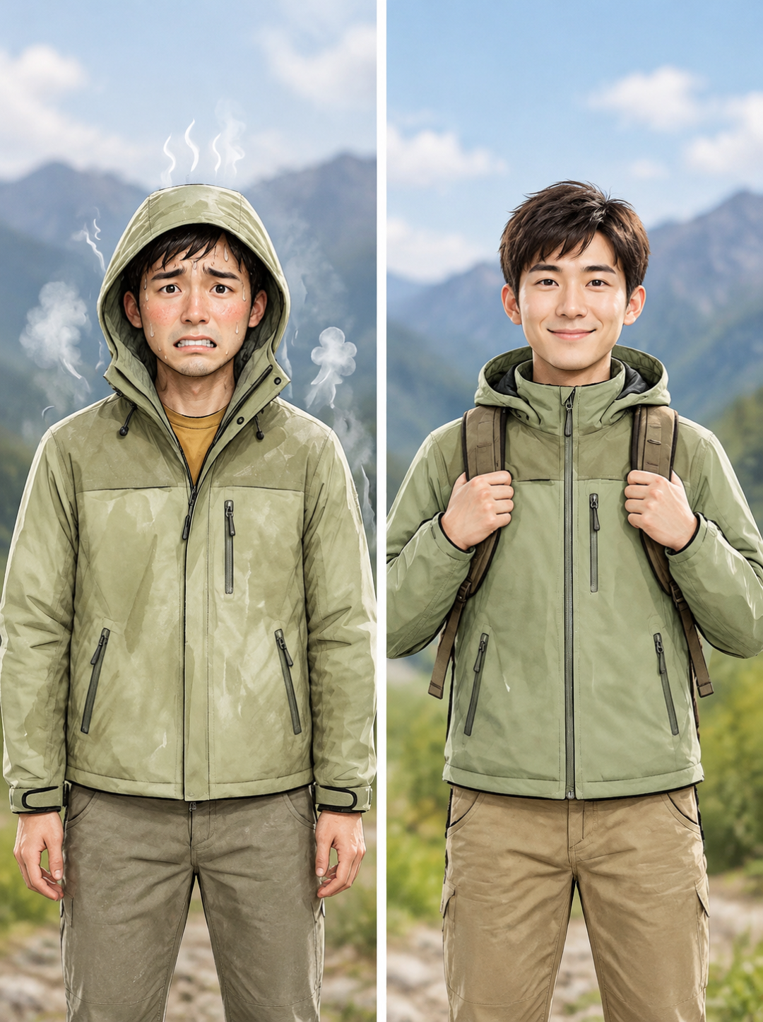 闷出痘像套塑料布：对完国标这件硬壳没坏，是你穿错地方了