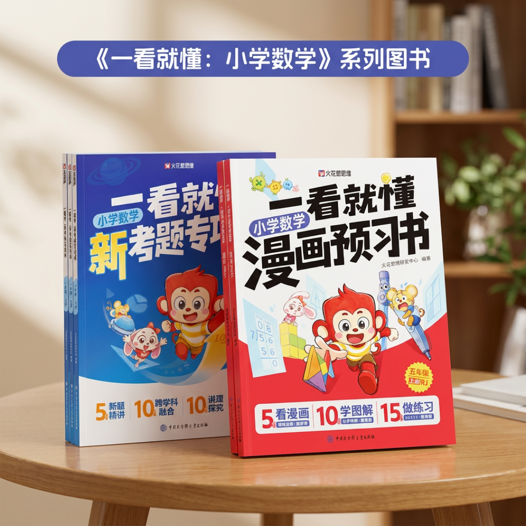 火花思维上到第三年,越来越多孩子撞上“三年级坎”:今年秋天,连火花自己都出了漫画预习书