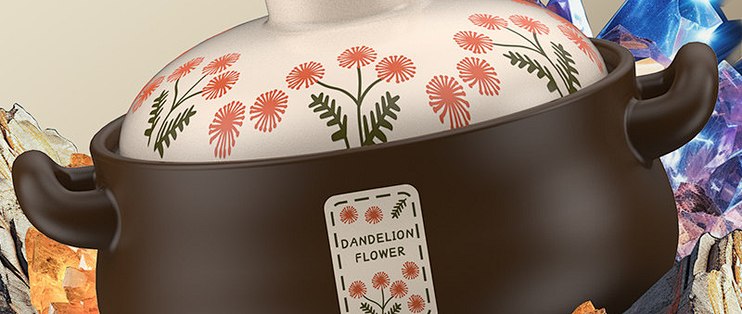 康舒蒲公英砂锅煲，耐高温干烧不裂