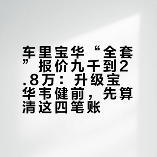 车里宝华“全套”报价九千到2.8万：升级宝华韦健前，先算清这四笔账