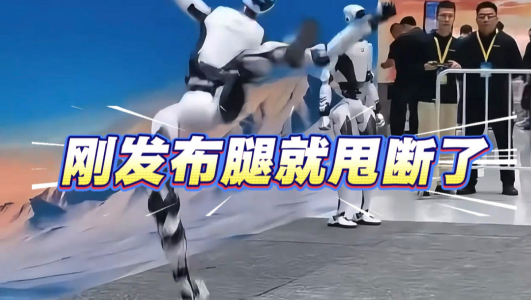 H2-X侧空翻表演中甩断腿的翻车现场截图