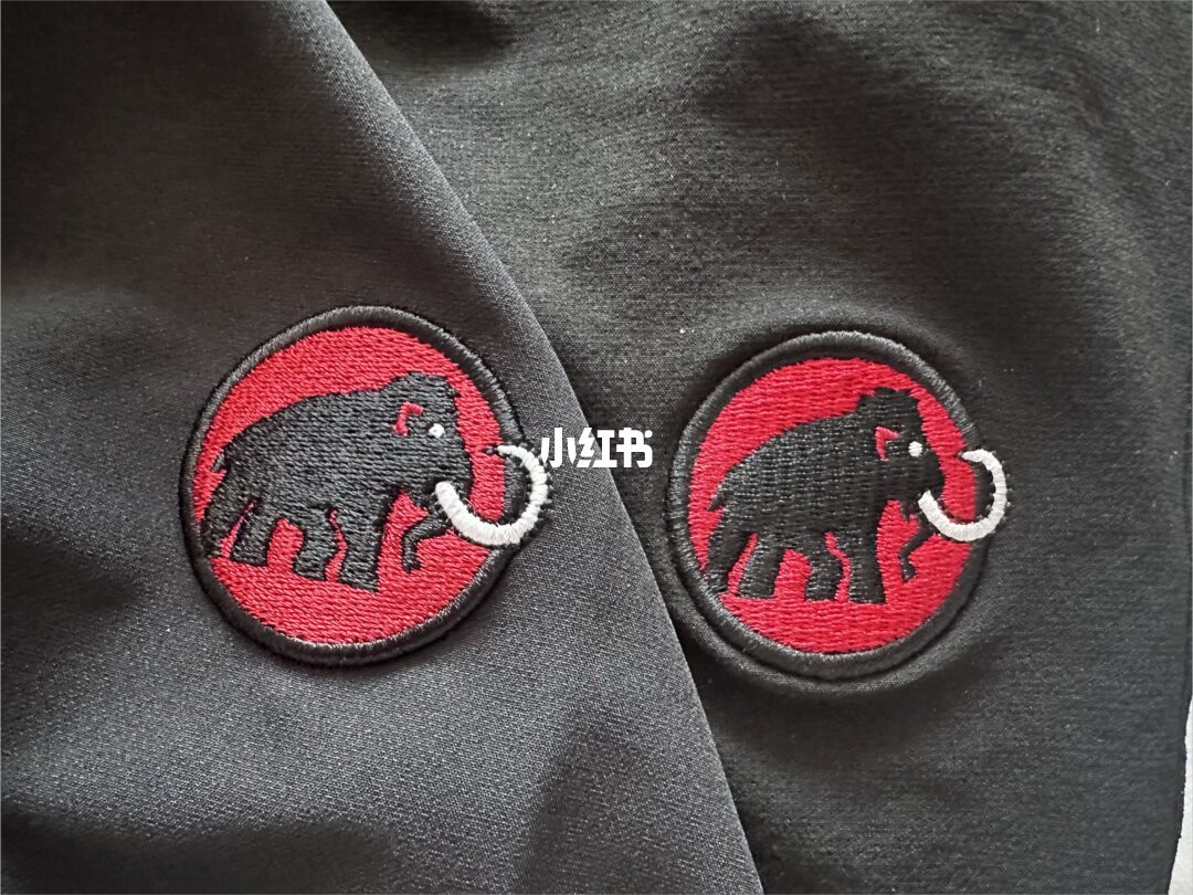 两件猛犸象服装的大象logo并排对比特写