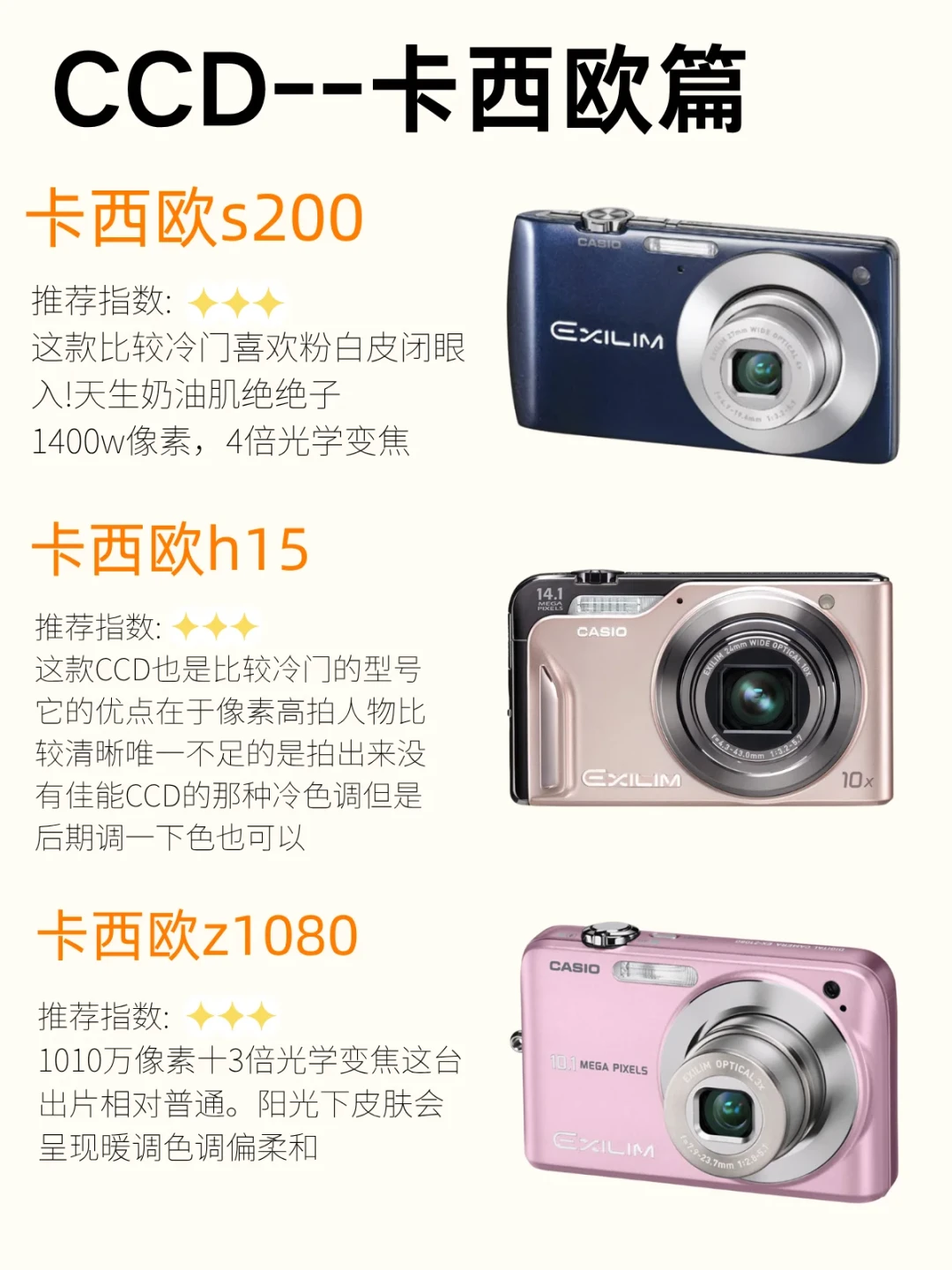 卡西欧Z800/Z50/Z3000对比：Z3000明确标注