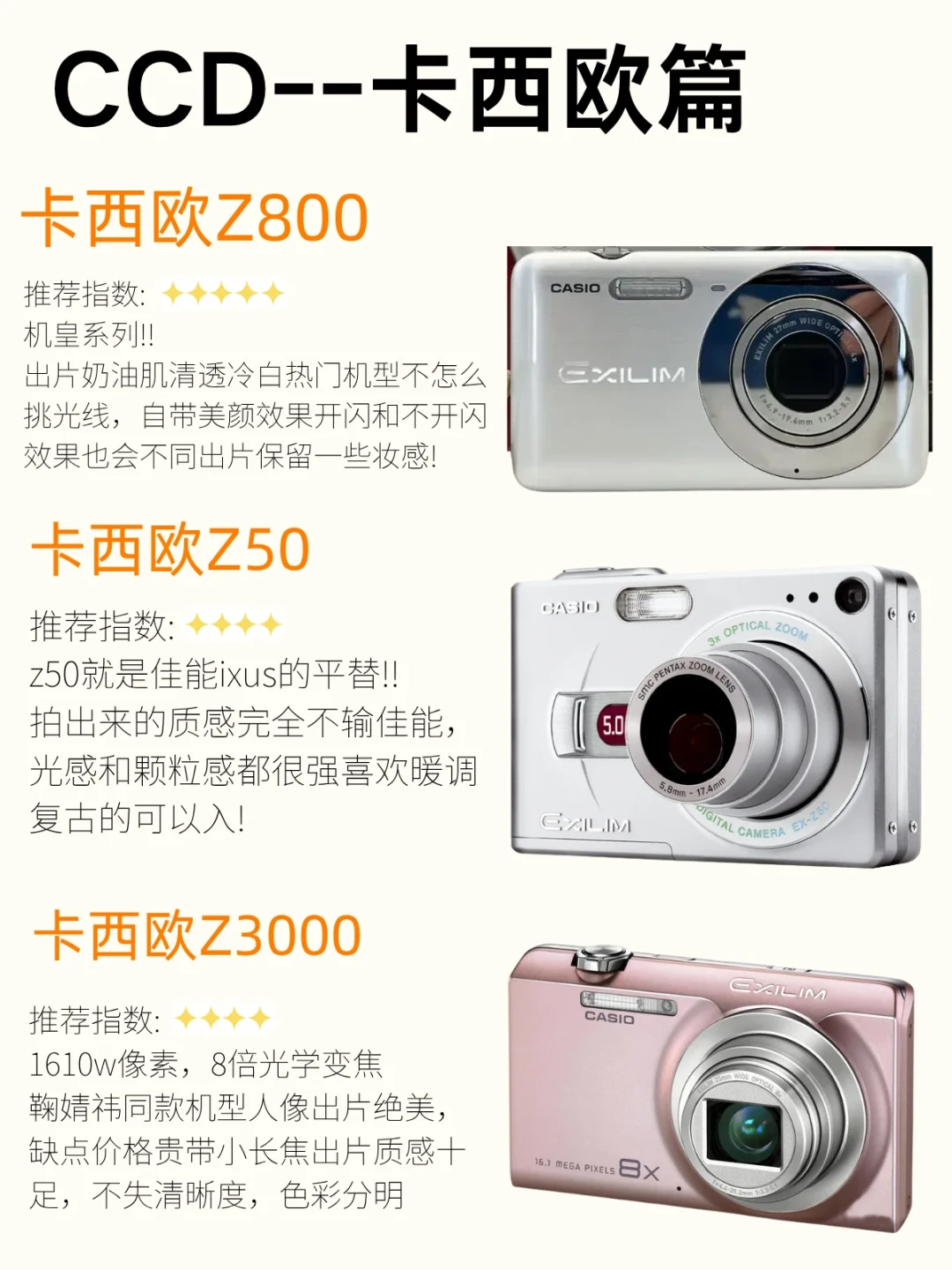 卡西欧S200/H15/Z1080机型特点与推荐度整理