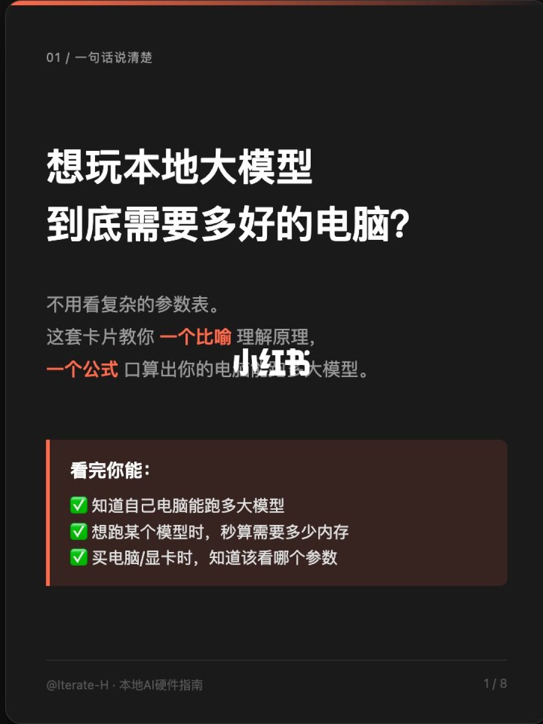 本地跑大模型内存口算公式科普卡片