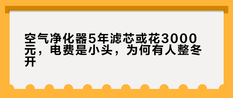 空气净化器5年滤芯或花3000元，电费是小头，为何有人整冬开？