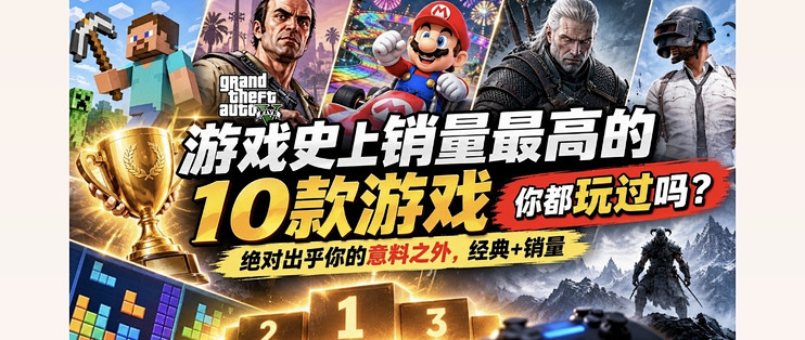 游戏史上销量最高的10款游戏，你都玩过吗？绝对出乎你的意料之外，经典+销量，有生之年必玩系列
