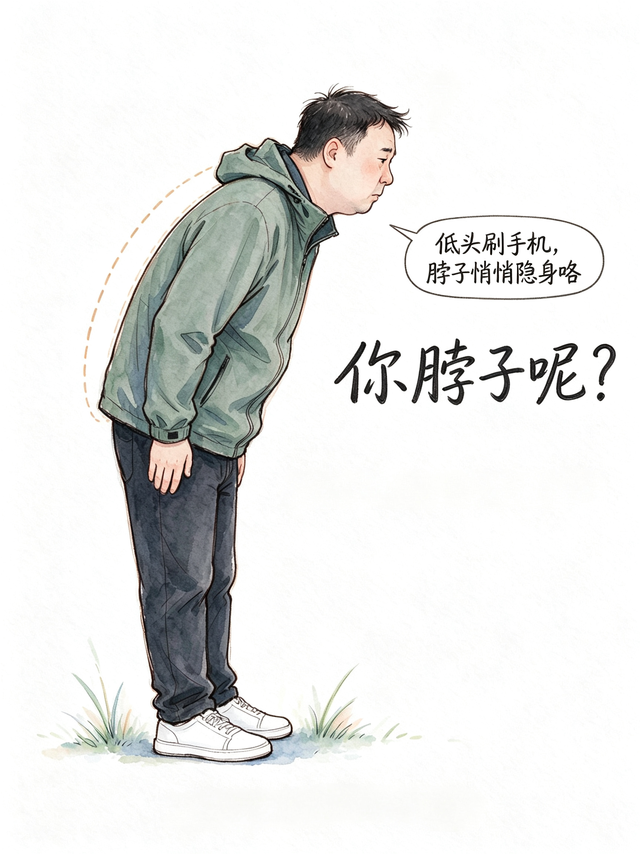“你脖子呢？”老婆给我拍完一张侧面照，我破防了