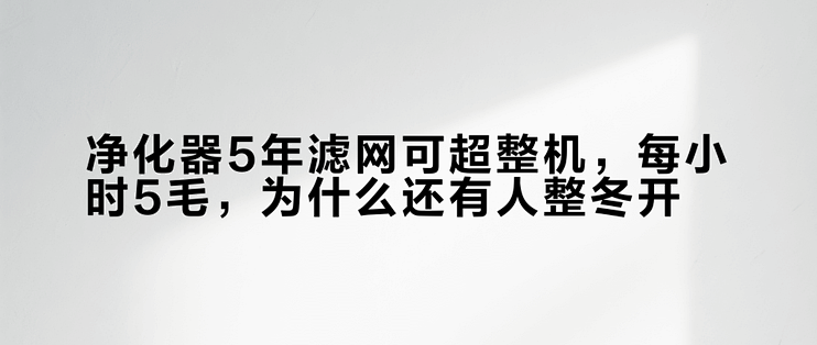 净化器5年滤网可超整机，每小时5毛，为什么还有人整冬开？