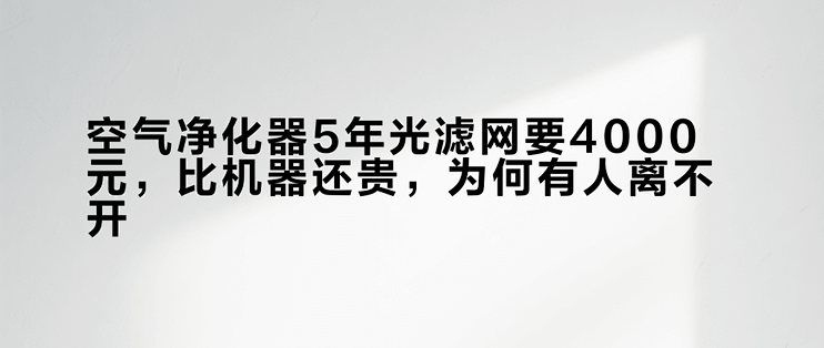 空气净化器5年光滤网要4000元，比机器还贵，为何有人离不开？