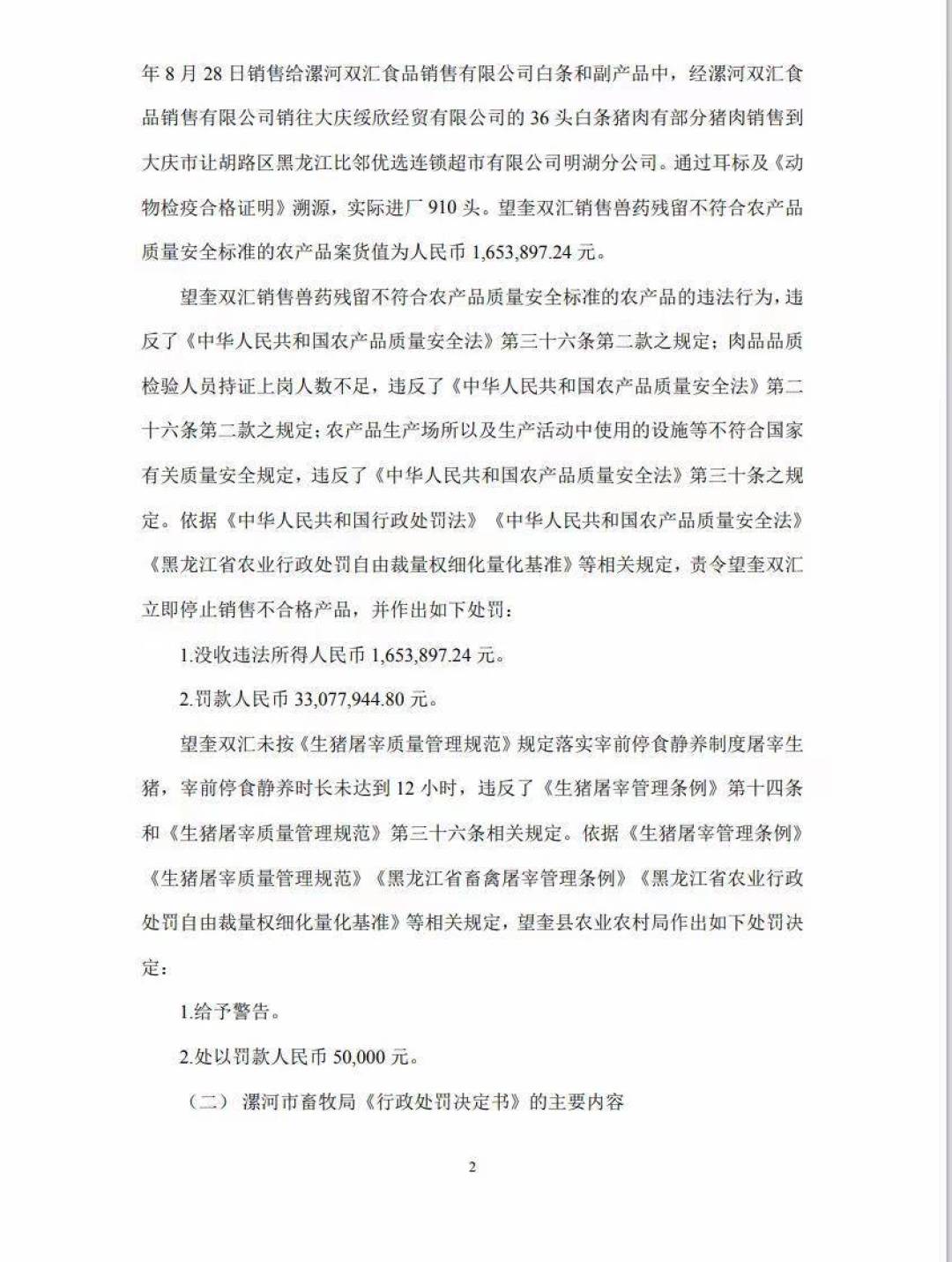 双汇1.29亿罚单,董事长个人顶格罚3764万:这回板子打到了人