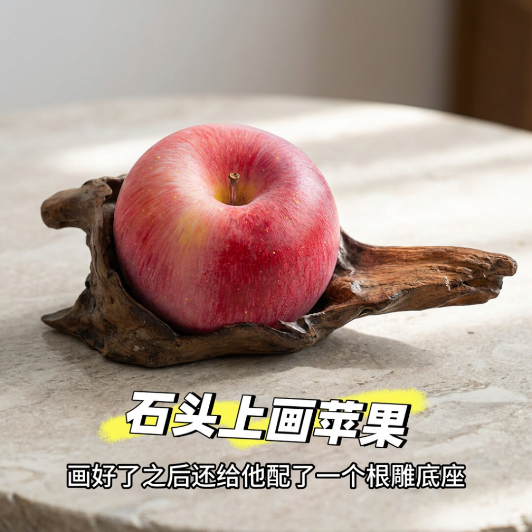 石头画的苹果拿了40.8万赞:入门、摆摊、机印三本账,我一次对完