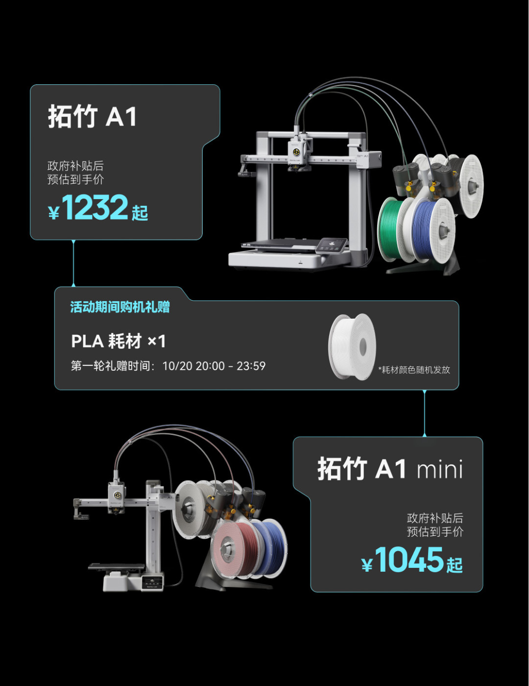 花1元买拓竹双11权益包,A1到手才发现