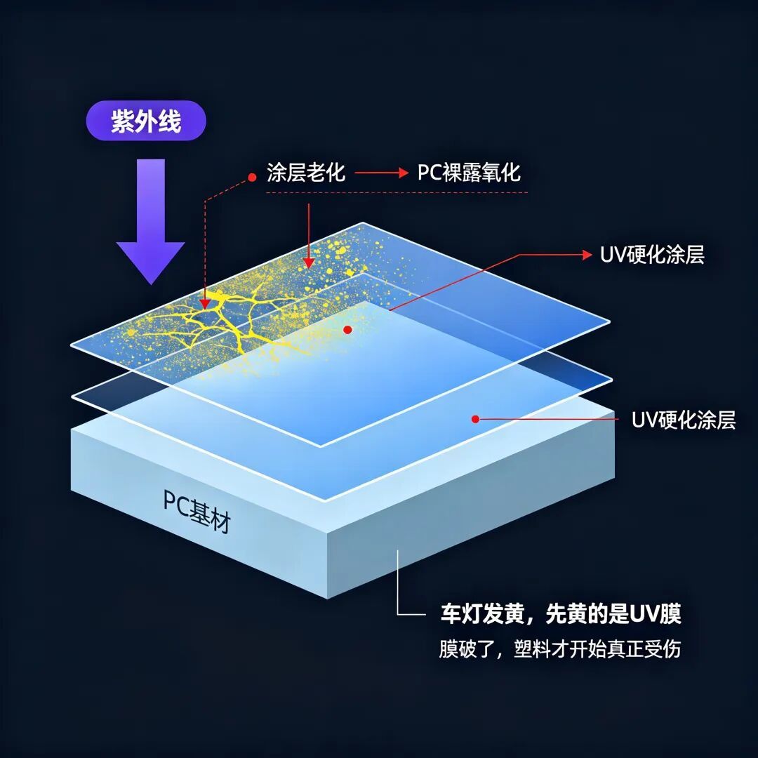 大灯黄得像磨砂玻璃？先摸灯罩：能抛光的别换总成