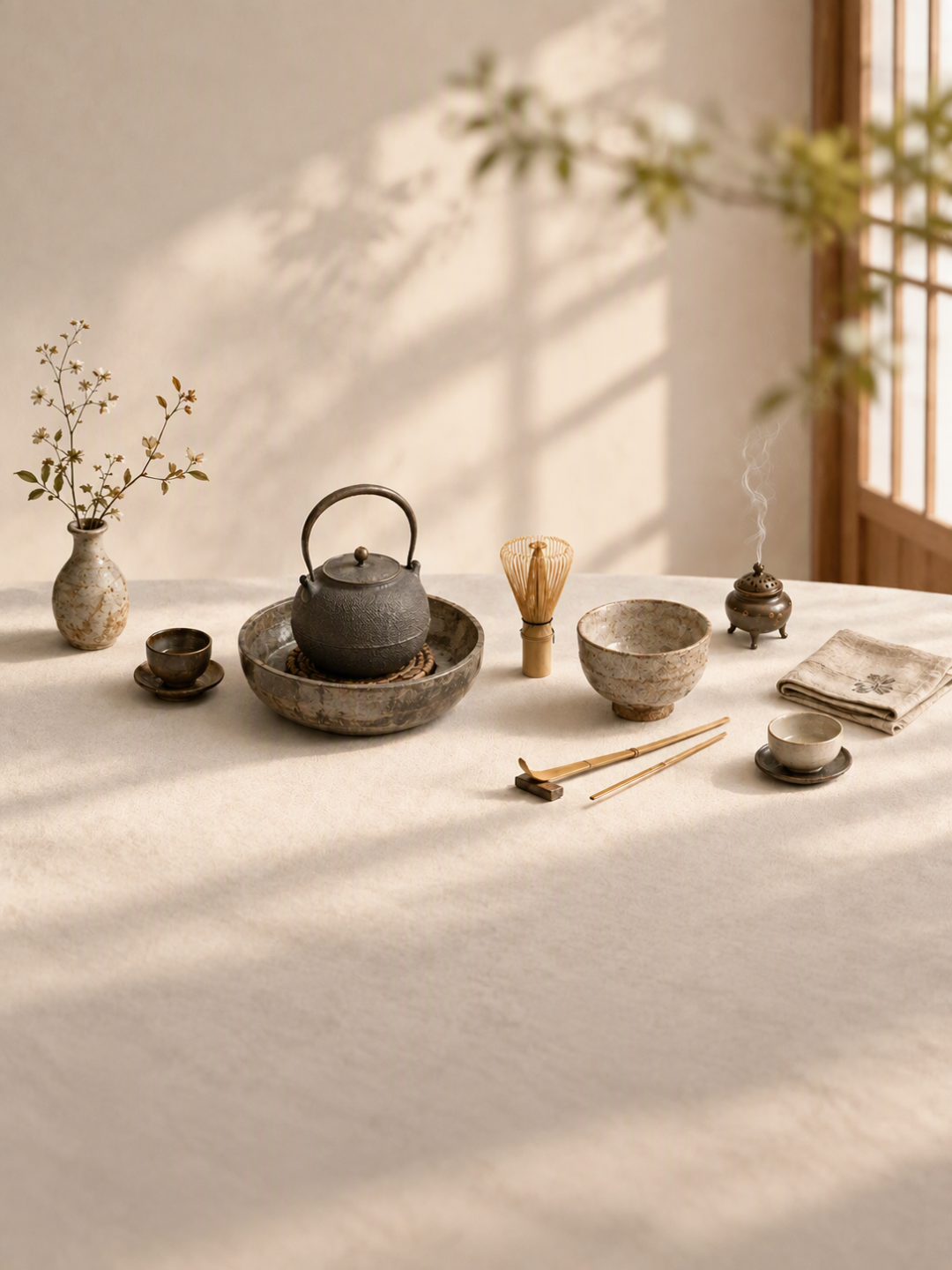 你家茶桌像杂货摊?茶席的高级感,一半来自动线,一半来自留白