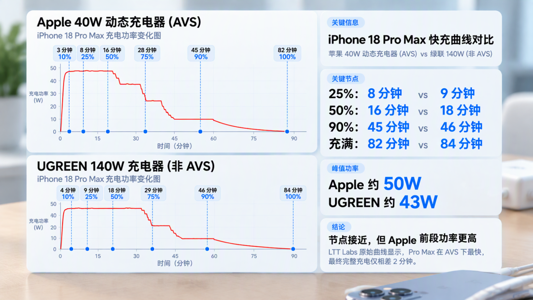 换iPhone 18先验充电头铭牌:329元官方头只快1-2分钟,38元的第三方头也能跑AVS,vivo用户却被系统升级拖慢——双11充电头对表清单