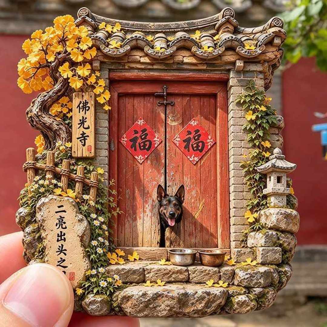 佛光寺的狗把头探出门洞,探上了热搜:34亿的冰箱贴生意,和被顺带带出来的80万枚山寨