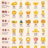 常见黄金首饰寓意，一图读懂，财运/姻缘/健康/事业/学业/好运