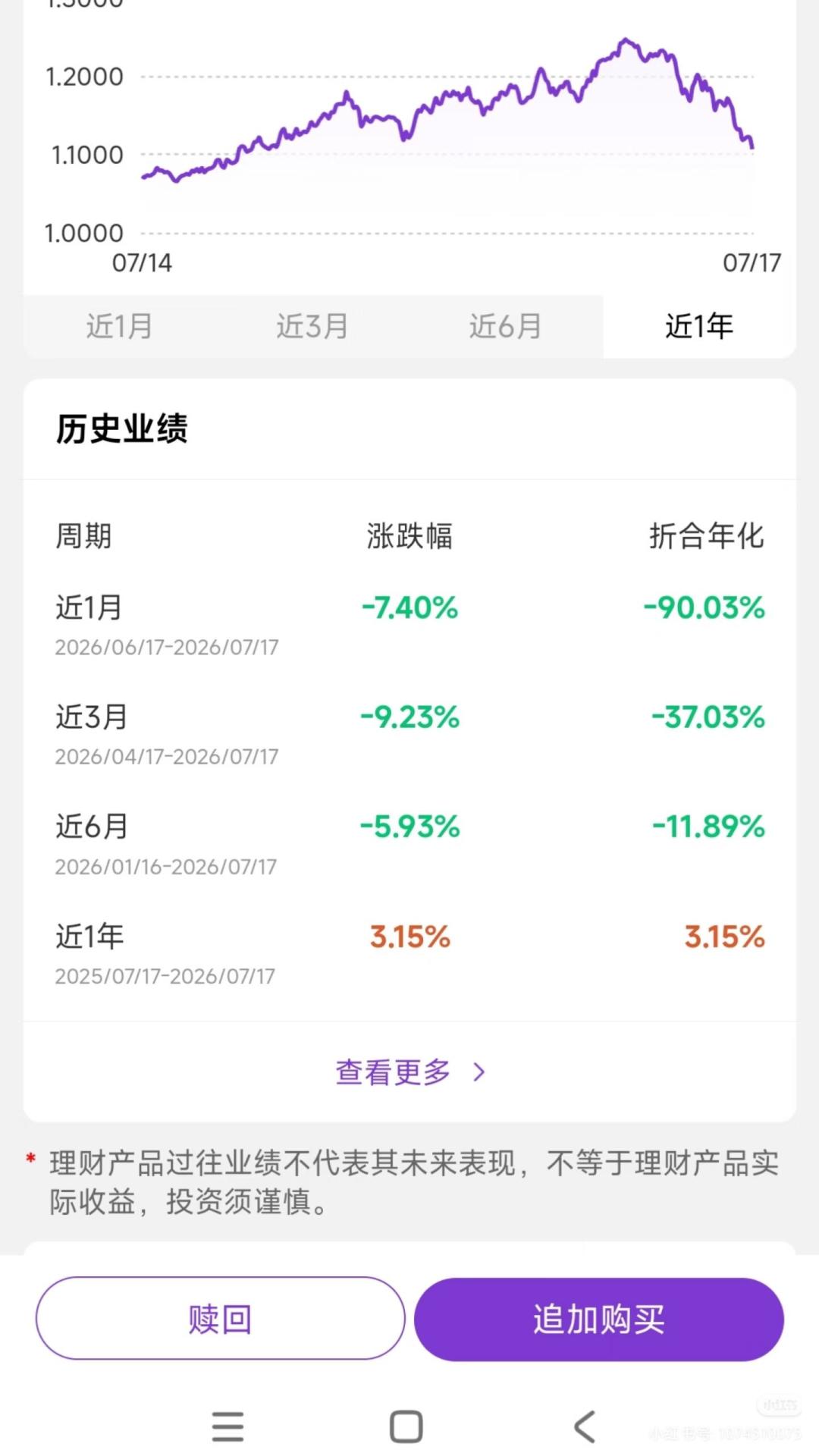 手机端查看理财收益画面