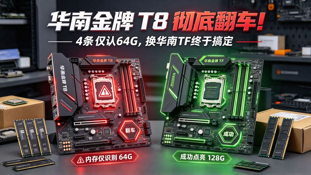 换华南金牌TF交叉测试：终于搞定128G DDR3