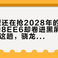 8E机型还在抢2028年的产能，2nm的8EE6却卷进黑屏风波：双11这趟，骁龙你买哪颗？