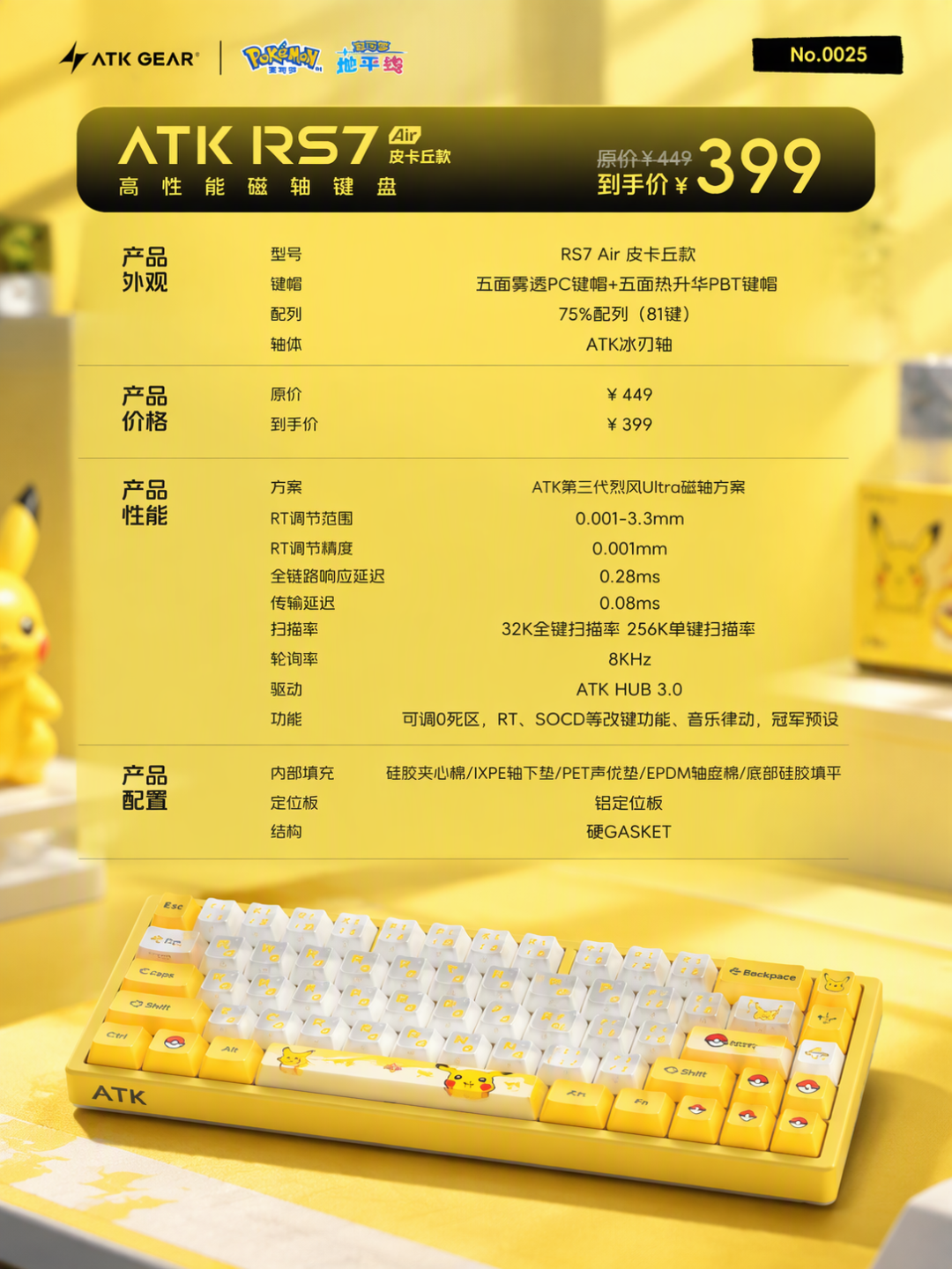 369元的皮卡丘、今天开抢的耿鬼：ATK这波联名，配色是皮，硬件是骨