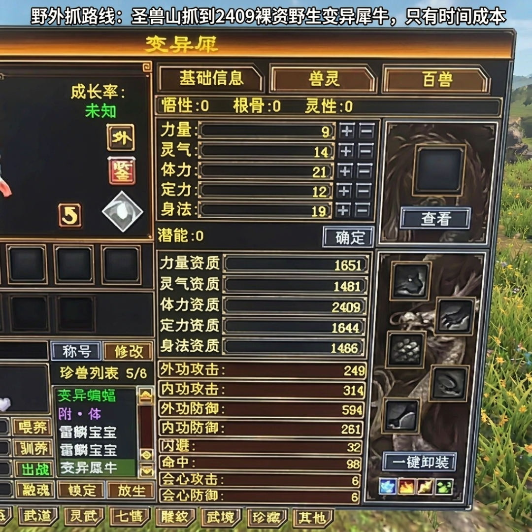 昆仑新区的第一场血雨腥风不在门派,在兽栏:裸资、价格和概率,一次排给你看