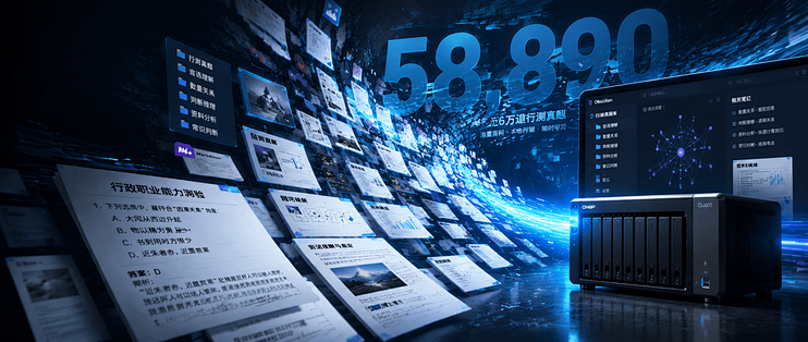 6万道公考真题打造私人题库：NAS部署Obsidian全流程解析