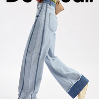 Desigual浅蓝宽腿牛仔裤，巴塞罗那街头松弛感拉满 🇪🇸👖 