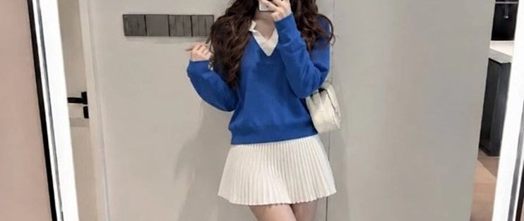 克莱因蓝毛衣，显白这件事真的不用凑