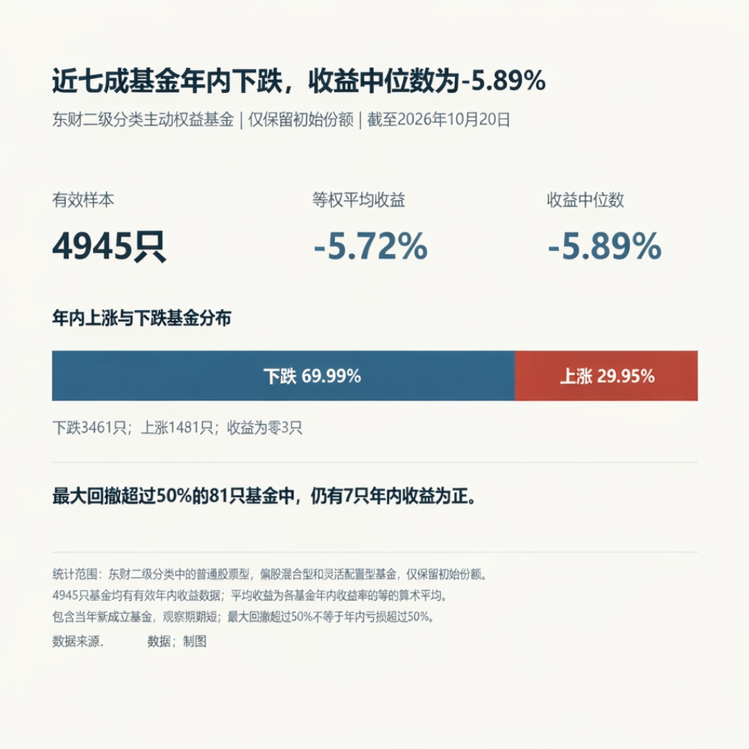 基金跌了50%要涨100%才回本：这轮回撤后，回本这道数学题比猜底更急